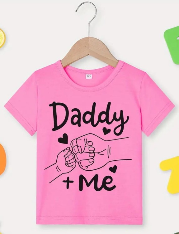 koszulka dziecięca Daddy and Me różowa.jpg